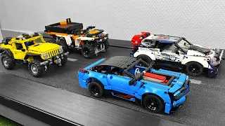 FIRST TO FALL OFF LOSES! Lego Technic Treadmill Car Racing Challenge