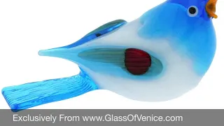 Murano Glass Baby Bird   Light Blue