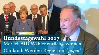 Bundestagswahl 2017: Alexander Gauland will Regierung "jagen", Merkel AfD-Wähler zurück