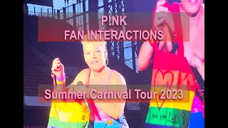 P!NK gets FAN GIFTS - Summer Carnival Tour, Cologne, July 9th, front row