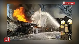 Пожар после ДТП с тремя фурами мог закончиться взрывом