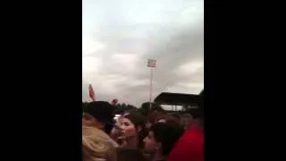 Crowd surfing fail