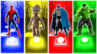 🔵Spider Man 🟡 Groot 🔴 Batman🟢Hulk🔮🎵TILES HOP