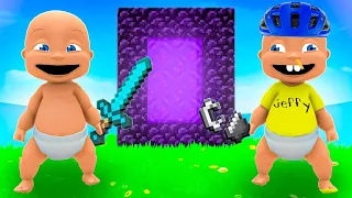 Baby and Jeffy play Minecraft!