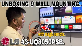 LG 43 inches 43UQ8050PSB | UNBOXING AND WALL MOUNTING