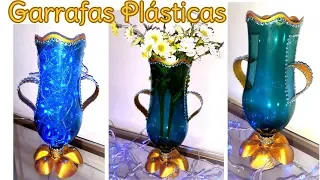 Diy - Fazendo um lindo VASO DECORATIVO com GARRAFAS PET/ Faça você mesmo - Plastic Bottles craft