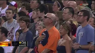 Major voice crack during national anthem.