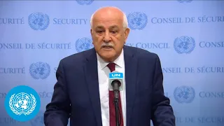 Riyad Mansour (Palestine) on the situation in Palestine - Security Council Media Stakeout