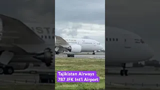 Tajikistan Airways Boeing 787 just landed at JFK International Airport taxiing