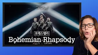 My first ever reaction to Forestella - Bohemian Rhapsody Cover Live - 포레스텔라 (강형호, 고우림, 배두훈, 조민규)