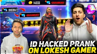 Wasting All Diamond Of Lokesh Gamer💎 Id Hack Prank Global Top 1 Badges 😂 - Garena Free Fire