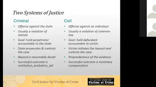 Civil Justice for Victims of Homicide Webinar