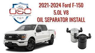 J&L Oil Separator Co. 2021-2024 F-150 5.0L V8 Oil Separator Install 3016P