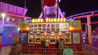 Santa Monica Pier walk after sunset.. 4K