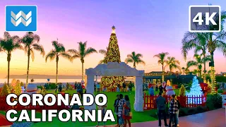 [4K] Hotel Del Coronado in San Diego, California - Christmas Walking Tour & Travel Guide 🎧