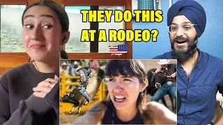 Indians React to European Reacts to Her FIRST American RODEO