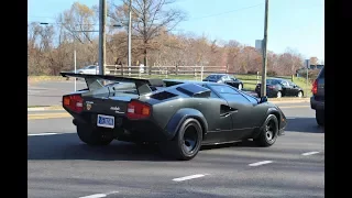 1985 Lamborghini Countach Start Up, Revs and Leaving