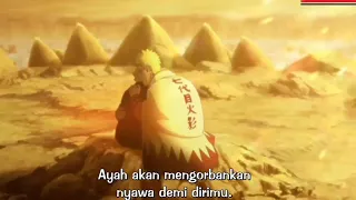 Momen saat Naruto menangis sambil memeluk boruto