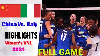 FULL GAME - Italy vs China ( 2-6-2024 ) Women's VNL 2024 | Volleyball nations league 2024
