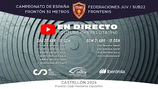 FINALES - Campeonato de España de Federaciones Juvenil/Sub 22 Frontón 30 metros de Frontenis