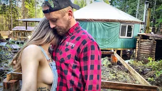 TIME FOR A CHANGE // Alone in a YURT, Making Her Crazy | BUNKIE CABIN & Garden Food Forest - Ep. 126