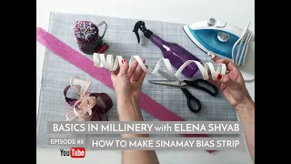 Basics in Millinery, How to Make a Sinamay Bias Strip #fascinator #biasstrip #hattutorial