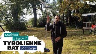 Tyrolienne BAT 28m de chez France Trampoline - Montage