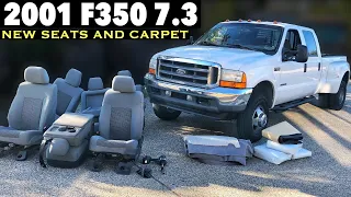 2001 Ford F350 7.3 4x4 Dually Powerstroke - 2015 Interior Seats upgrade swap + new carpet install