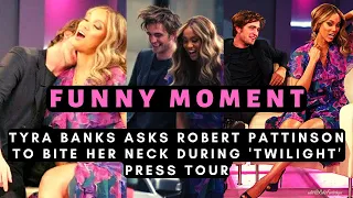 Tyra Banks Asks Robert Pattinson To Bite Her Neck During 'Twilight' Press Tour (2008)