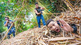 ELES MITARAM NO ESCONDE ESCONDE COM AIRSOFT NO SITIO