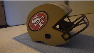 SUPERBOWL : HOW TO MAKE A SIMPLE 49ERS HELMET, OR ANY TEAM, OUT OF CARDBOARD