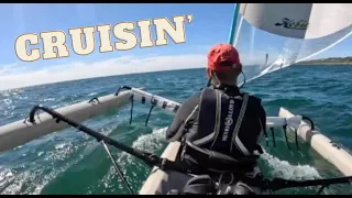 Hobie Tandem Island flying in Mornington. Lots of wind and waves. #sailing  #hobiekayak