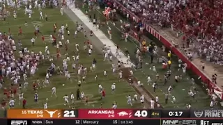 Arkansas fans rush the field after huge win vs Texas | Week 2 | September 11, 2021