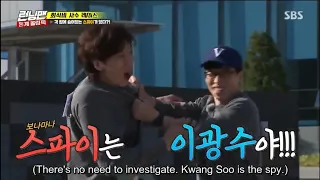 [RUNNING MAN] COMPILATION YOO JAE SUK GRAB LEE KWANG SOO BY COLLAR/ACCUSE HIM AS A SPY