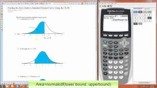 Finding the Area Under a Standard Normal Curve Using the TI-84