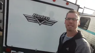 2022 Riverside retro 511 tiny camper walkthrough with Dustin from Hartleys Auto & RV