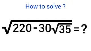 A Nice Math Problem • Simplify Radical