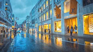 ☔️ 2 Hours of London Rain 🍁 Autumn Evening Rain Walk of Wet London Streets 🌧️ 4K Binaural