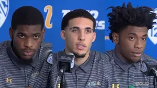 UCLA players LiAngelo Ball, Jalen Hill, Cody Riley suspended indefinitely [press conference] | ESPN