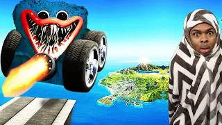 JUMPING POPPY PLAYTIME AND SCREAMING HUGGY WUGGY CARS ACROSS ENTIRE MAP IN GTA 5