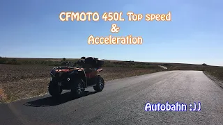 TOP SPEED & Acceleration with STOCK CFMOTO 450L E4 + DE-RESTRICTED CVT !!