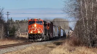 A Pair of Gevos Lead CN L594 West Through Salisbury at Track Speed