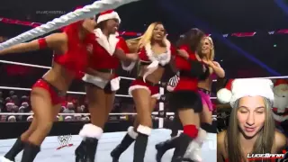 Raw Christmas Divas Jingle Bells 12 women tag team Live Commentary