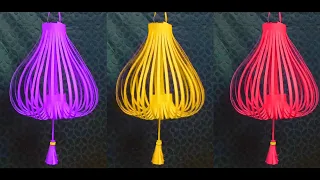 DIY How to make paper lantern for diwali | lantern making| Diwali decoration #diwali #lantern #lamp