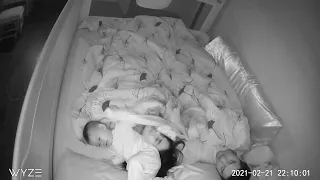 Baby Monitor Captures: Parents Switching Places to Trick their Baby