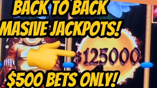 $500 BETS ONLY MASSIVE BACK TO BACK JACKPOTS!!!  DRAGON LINK!