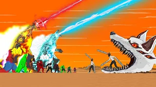 EVOLUTION of GODZILLA ATOMIC BREATH vs CHAINSAW MAN, WOLF HEAD  AKI GUN: Size Comparison / ANIMATION