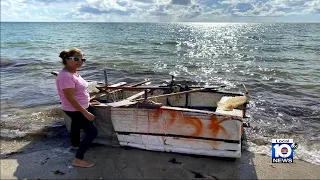 Empty migrant vessel washes up on Hollywood Beach