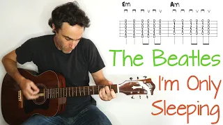 I'm Only Sleeping - The Beatles - guitar lesson / tutorial / cover with tabs and chords