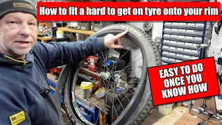 How to fit a really difficult fitting tyre to a Bike wheel